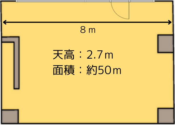 大阪ひだまりスタジオの間取り。