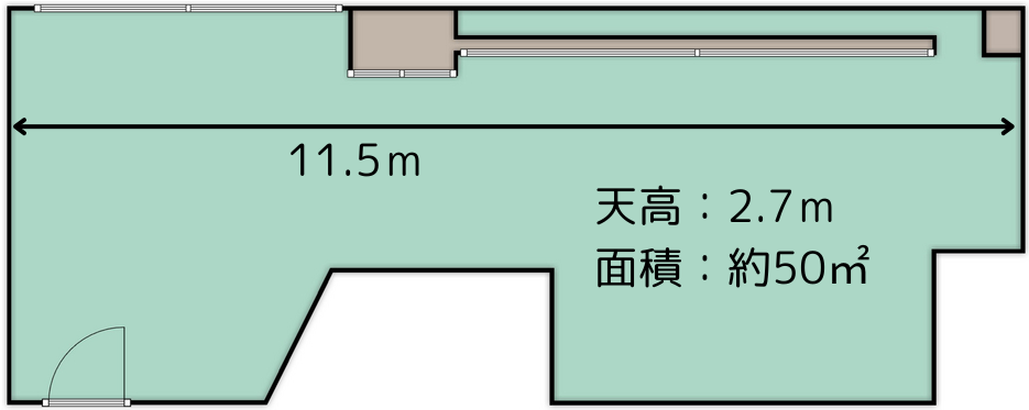 難波ネオンスタジオの間取り。